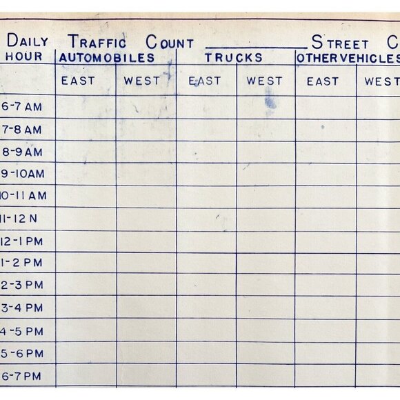 1958 Railroad Bangor Aroostook Daily Traffic Count Sheet Blueprint J10 DWDD15 - Picture 1 of 5